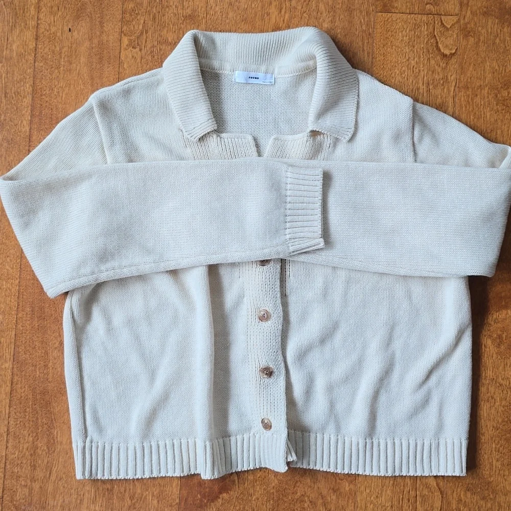 Women's FOUND cream cardigan see pics for sizing - Picture 4 of 8